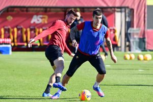 Cristante Mancini AS Roma Training Session