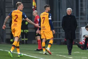 Pellegrini Karsdorp MourinhoUS Sassuolo v AS Roma - Serie A