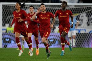 Tammy Abraham Lorenzo Pellegrini  Oliveira AS Roma v SS Lazio - Serie A