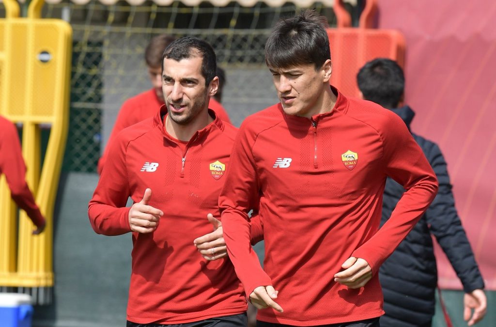 mkhitaryan shomurodov allenamento trigoria roma