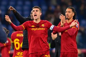 Mancini Smalling AS Roma v Atalanta BC - Serie A