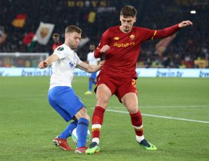 Marash Kumbulla  AS Roma v Vitesse: Round of 16 Leg Two - UEFA Europa Conference League