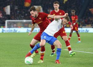 Matias Vina AS Roma v Vitesse: Round of 16 Leg Two - UEFA Europa Conference League