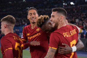Smalling Pellegrini Tammy Abraham AS Roma v SS Lazio - Serie A