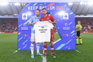 Lorenzo Pellegrini  Ciro Immobile AS Roma v SS Lazio - Serie A