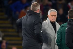 rodgers mourinho Leicester City v AS Roma: Semi Final Leg One - UEFA Europa Conference League