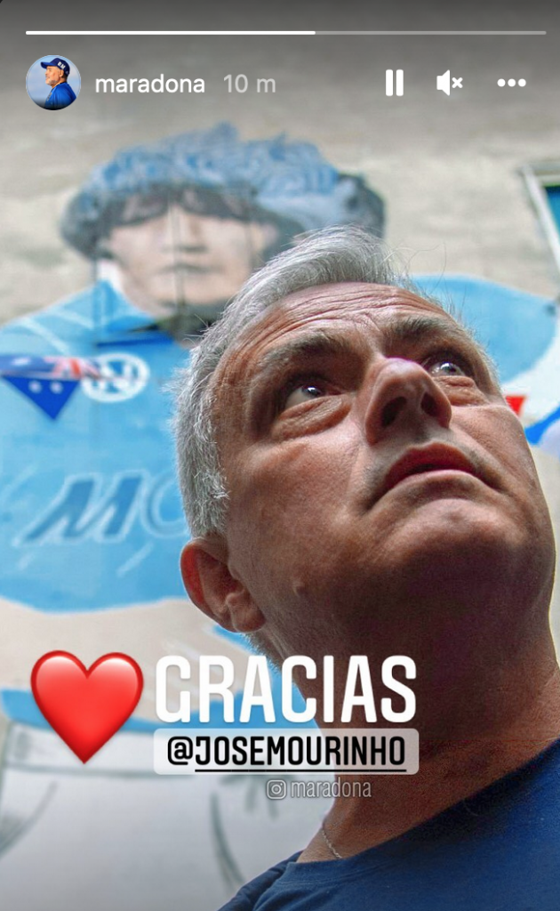 maradona instagram mourinho
