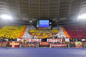 tifosi coreografia AS Roma v FK Bodø/Glimt: Quarter Final Leg Two - UEFA Europa Conference League