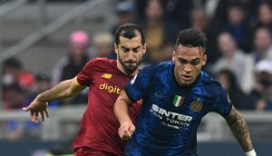Martinez Mkhitaryan FC Internazionale v AS Roma - Serie A