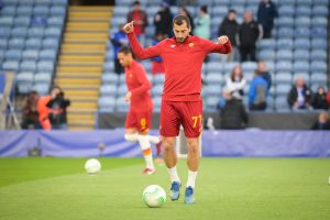 Mkhitaryan Leicester City v AS Roma: Semi Final Leg One - UEFA Europa Conference League
