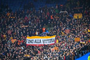 tifosi Leicester City v AS Roma: Semi Final Leg One - UEFA Europa Conference League