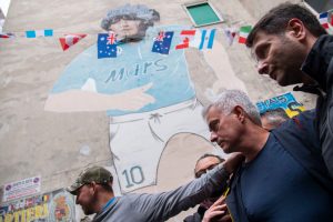 mourinho maradona napoli roma murale