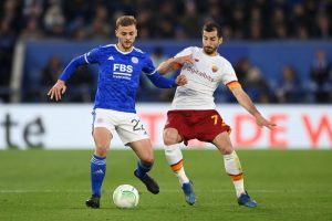 Mkhitaryan Leicester City v AS Roma: Semi Final Leg One - UEFA Europa Conference League