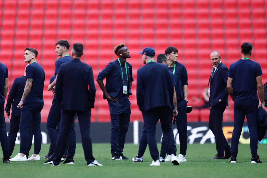 abraham AS Roma Training Session And Press Conference - UEFA Europa Conference League Final 2021/22