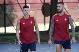 allenamento el shaarawy spinazzola AS Roma Training Session