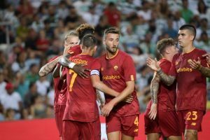 Cristante pellegrini abrahamSporting CP v AS Roma - Pre-Season Friendly