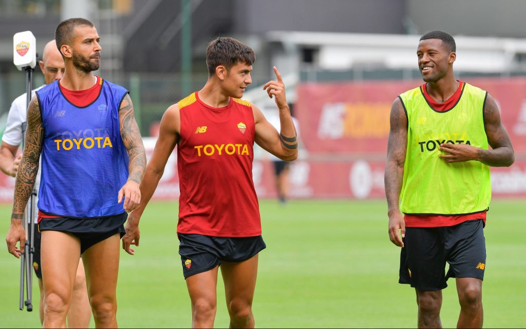 dybala Wijnaldum spinazzola AS Roma Training Session