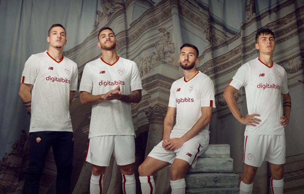 roma seconda maglia away 2022/23 zaniolo pellegrini cristante dybala