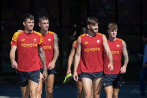 vina ibanez mancini AS Roma Training Session &amp; Press Conference