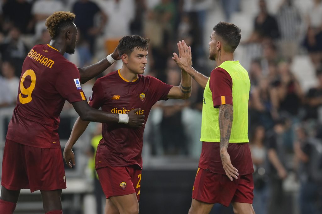 dybala abraham pellegrini Juventus v AS Roma - Serie A