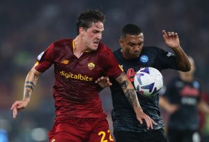 Nicolò Zaniolo Juan Jesus AS Roma v SSC Napoli - Serie A