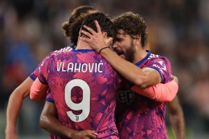vlahovic locatelli Juventus v Bologna FC - Serie A
