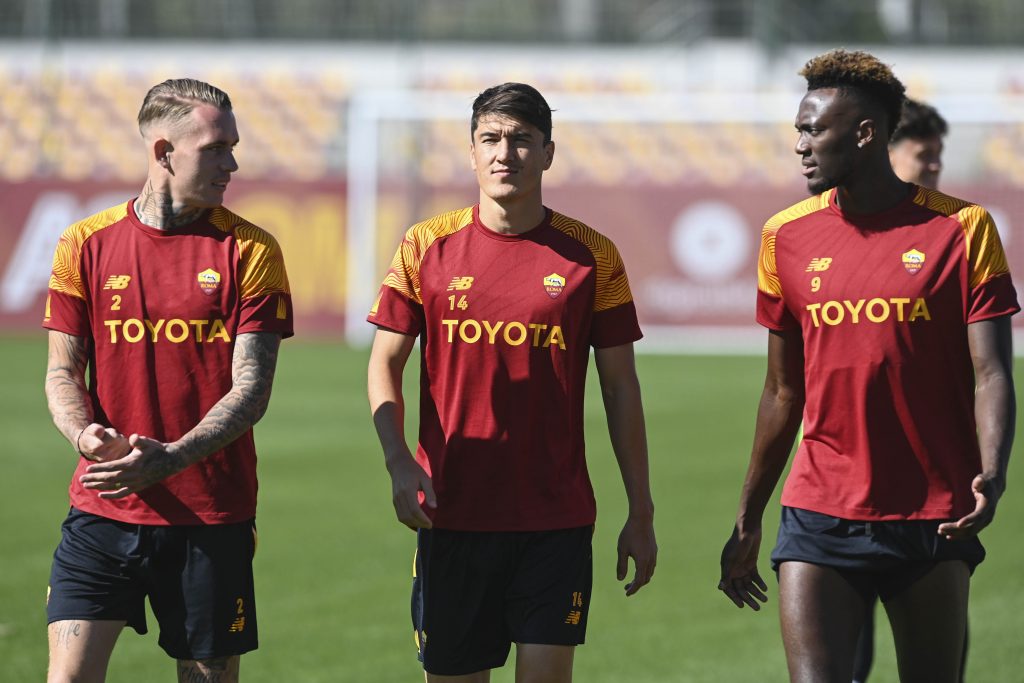 karsdorp shomurodov abraham AS Roma Training Sesion