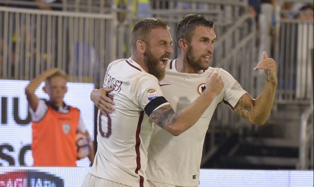 de rossi strootman Cagliari Calcio v AS Roma - Serie A