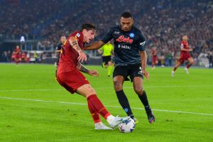 Nicolò Zaniolo Juan Jesus AS Roma v SSC Napoli - Serie A