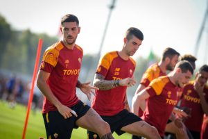 AS Roma Training Sesion pellegrini mancini