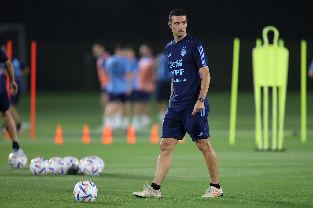 Scaloni Argentina Training and Press Conference - FIFA World Cup Qatar 2022