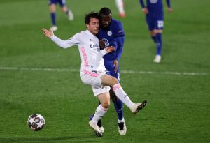 Odriozola Real Madrid v Chelsea - UEFA Champions League Semi Final: Leg One