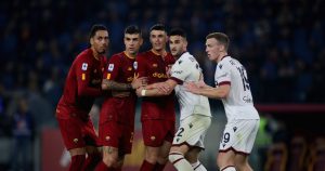mancini smalling ibanez AS Roma v Bologna FC - Serie A
