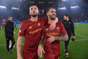 Cristante Spinazzola AS Roma v RB Salzburg: Knockout Round Play-Off Leg Two - UEFA Europa League
