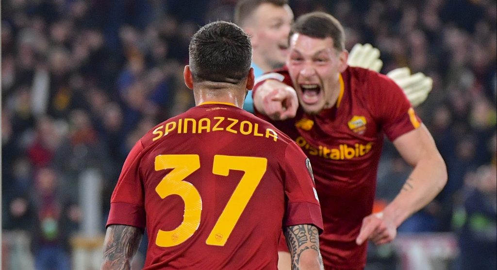 Belotti Spinazzola AS Roma v RB Salzburg: Knockout Round Play-Off Leg Two - UEFA Europa League