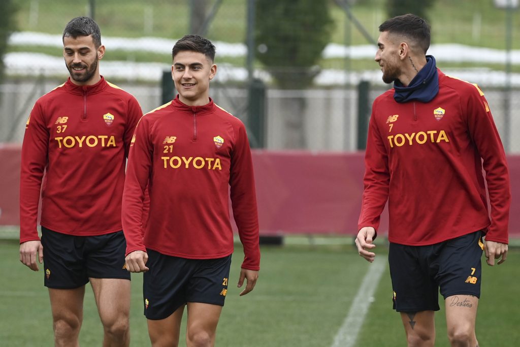 dybala pellegrini spinazzola AS Roma Training Session