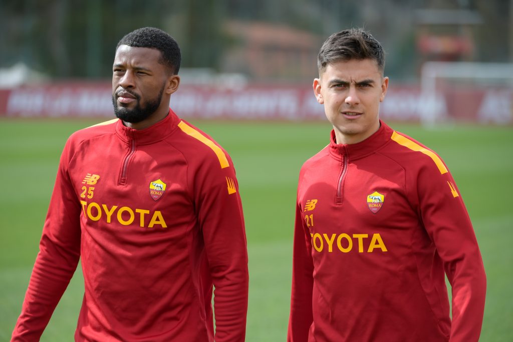 Wijnaldum Dybala AS Roma Training Session