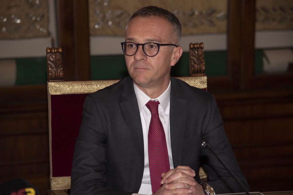 Berardi AS Roma Meet Rome Mayor Roberto Gualtieri