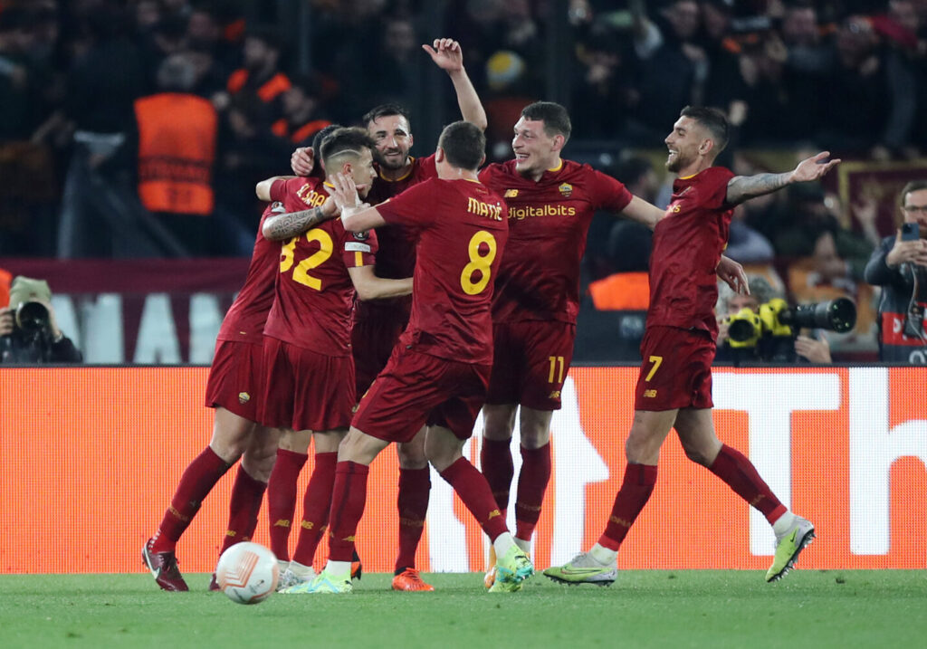 Esultanza AS Roma v Feyenoord: Quarterfinal Second Leg - UEFA Europa League