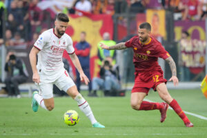 spinazzola giroud AS Roma v AC MIlan - Serie A