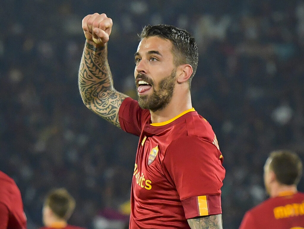 Spinazzola AS Roma v Feyenoord: Quarterfinal Second Leg - UEFA Europa League