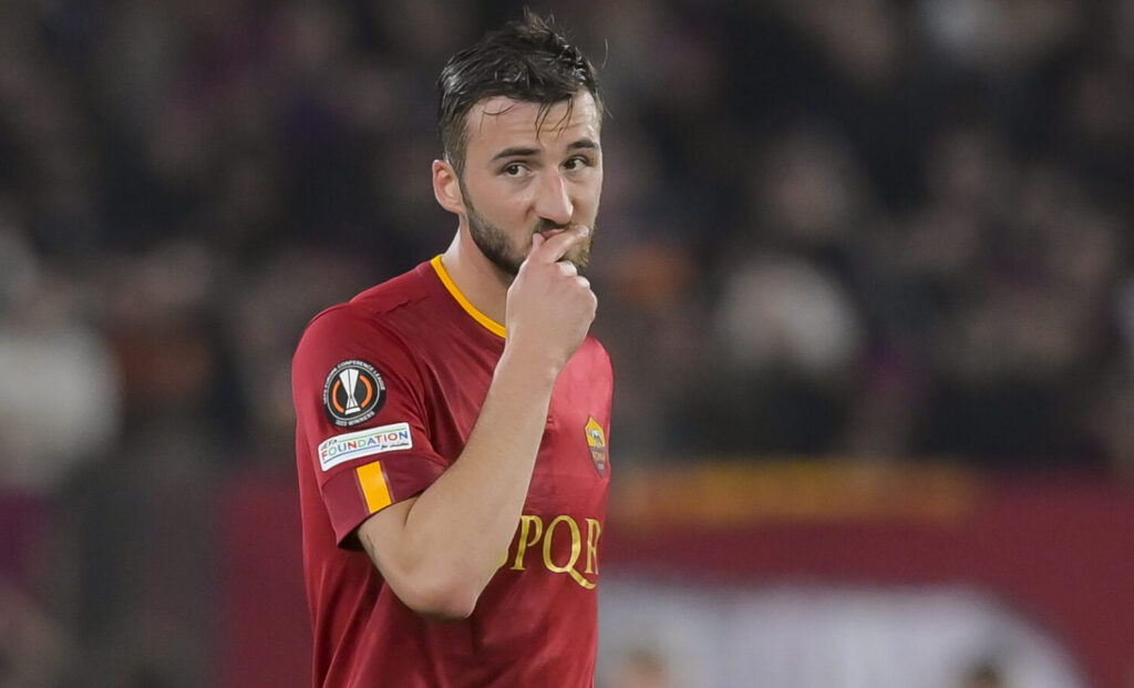 Cristante AS Roma v Bayer 04 Leverkusen: Semi-Final First Leg - UEFA Europa League