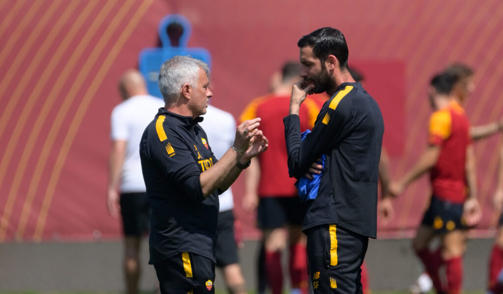 Mourinho e Foti AS Roma Training Session And Press Conference