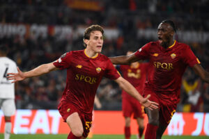 Bove Abraham AS Roma v Bayer 04 Leverkusen: Semi-Final First Leg - UEFA Europa League