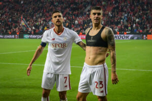 pellegrini mancini Bayer 04 Leverkusen v AS Roma: Semi-Final Second Leg - UEFA Europa League