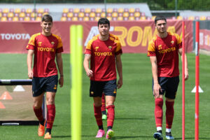 Giacomo Faticanti, Filippo Missori e Cristian Volpato AS Roma Training Session