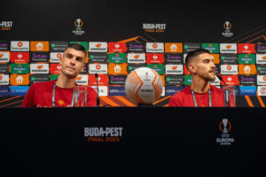 Pellegrini Mancini AS Roma Training Session And Press Conference - UEFA Europa League Final 2022/23