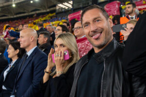Totti Noemi AS Roma v Bayer 04 Leverkusen: Semi-Final First Leg - UEFA Europa League