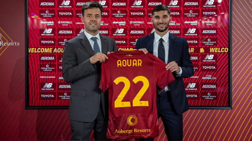 aouar pinto AS Roma Unveil New Signing Houssem Aouar