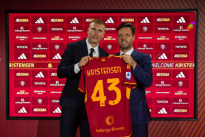 Kristensen Pinto AS Roma Unveil New Signing Rasmus Kristensen